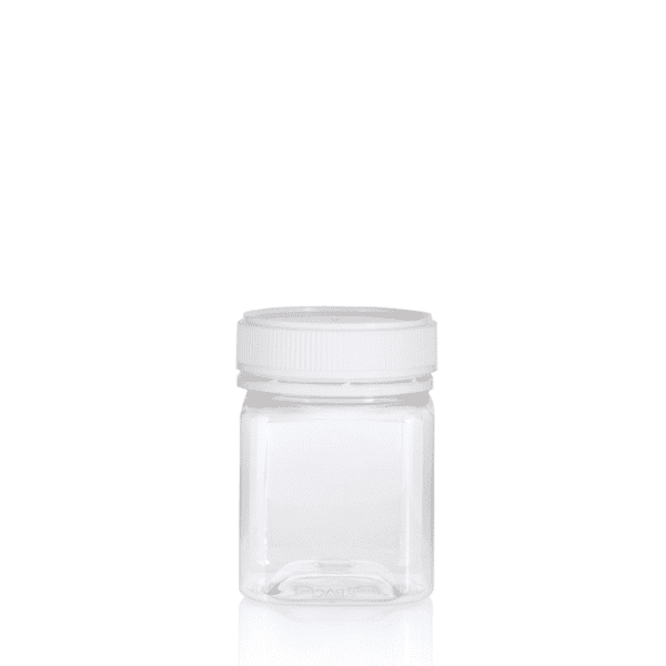 PET Jar 250gm - 200ml Clear Square Carton